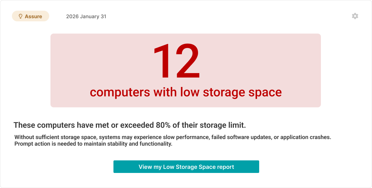 Low Storage Space Insight